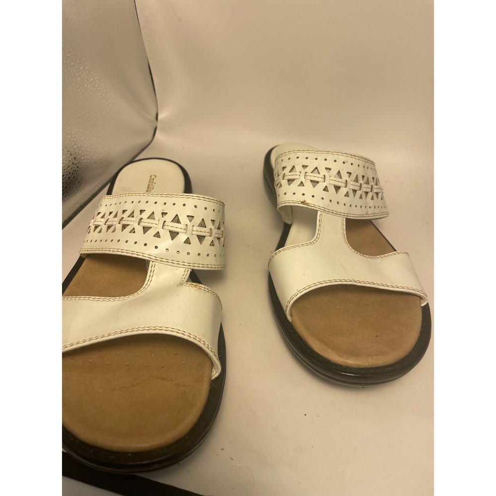 CROFT AND BARROW SIZE 9 OFF WHITE SANDALS SLIDES BRAND NEW IN‎ BOX